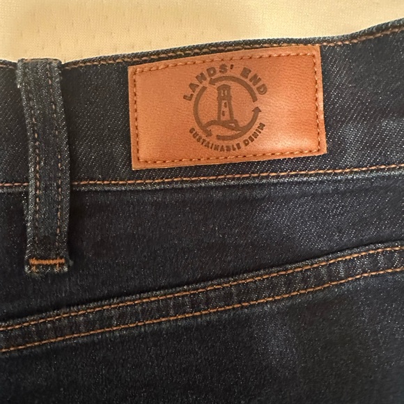 Lands' End Women's High Rise Wide Leg Dark Blue Jeans Size 18W - Picture 13 of 14